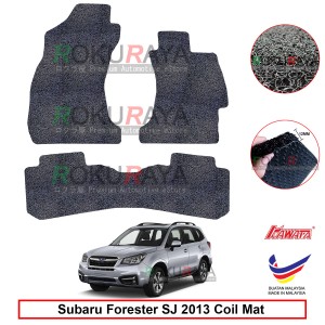 Subaru Forester SJ (4th Gen) 2014 12mm Custom Fit Pre Cut PVC Coil Floor Mat Anti Slip Carpet Nail Spike (Black) (Kawata Made in Malaysia)